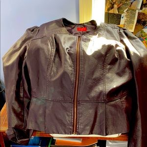 Faux eggplant Leather jacket